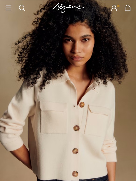 Sezane Sweaters - Sézane Cream Button-Front Knit Cardigan Jacket